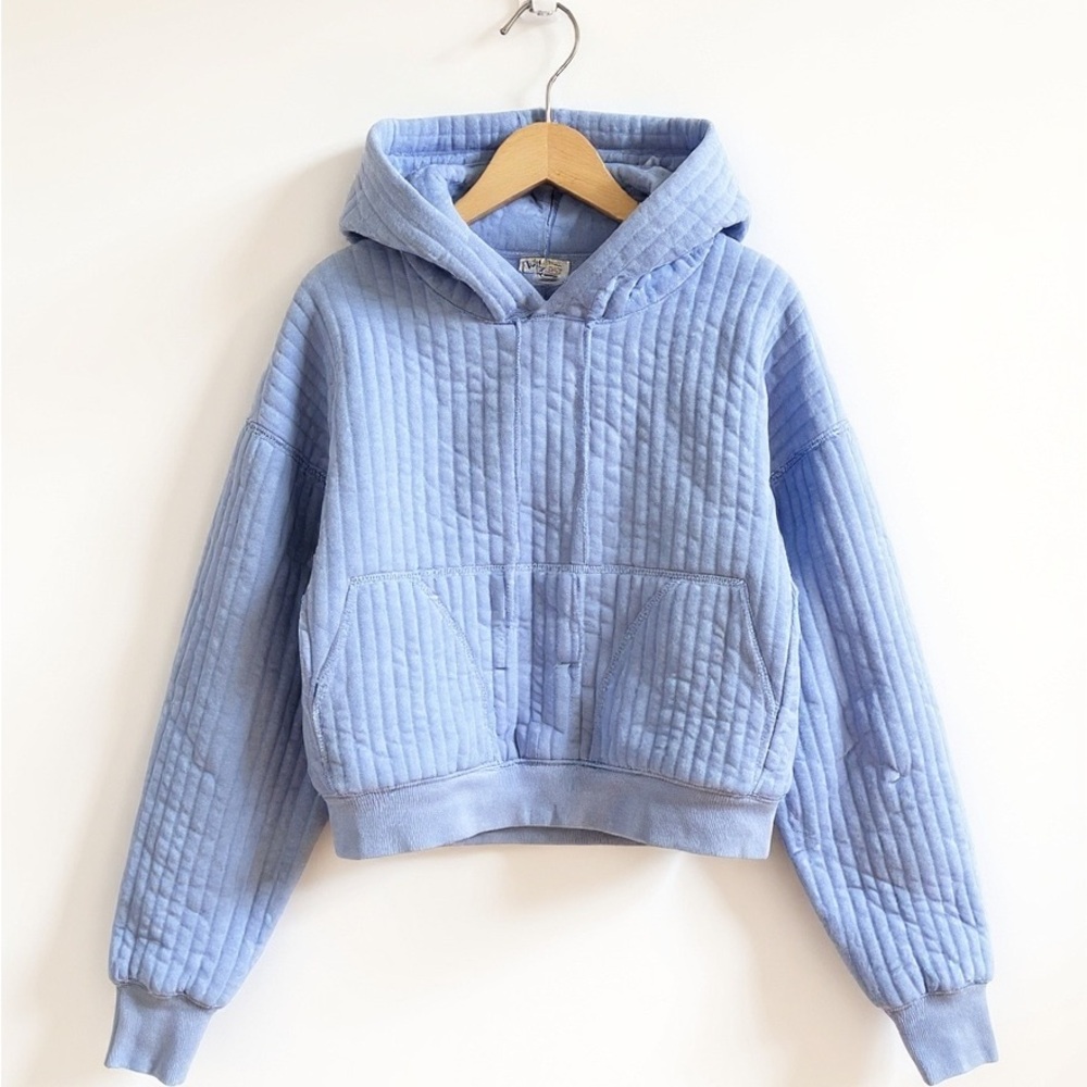 Aerie Light Blue Quilted Hoodie